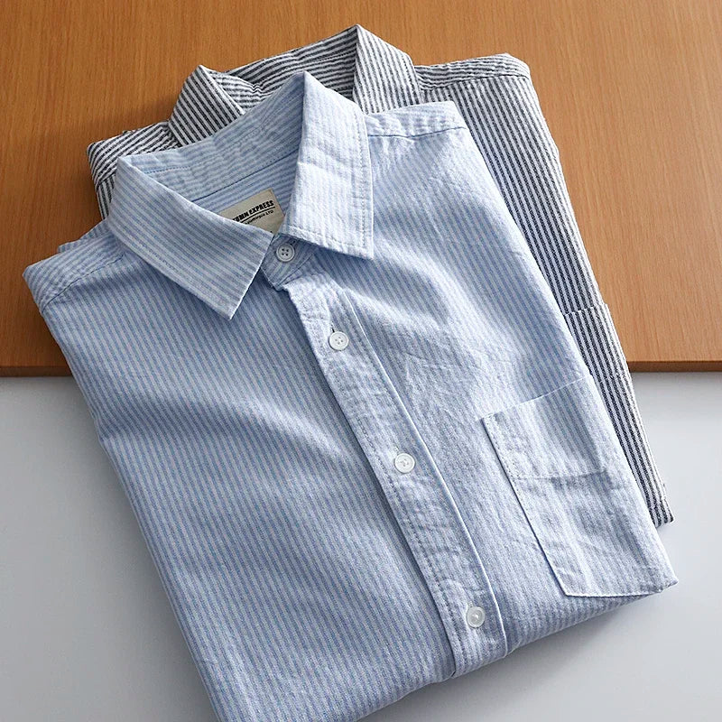100% Cotton Oxford Men's Shirt Short Sleeve New High Quality Business Casual Fashion Men's Plus Size Long SleevesShirt
