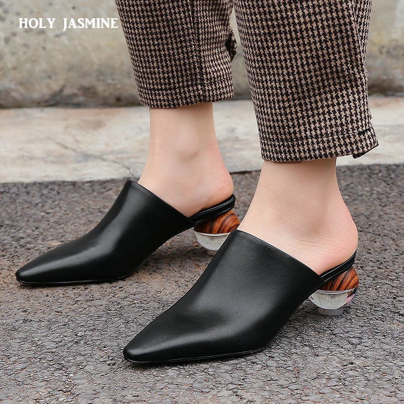 Muller Shoes Women European Fashion Station Baotou Slippers Half-supported Outdoor Sandals Fashion Shoes
