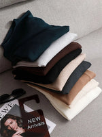Bacis Sweater Mock Neck Pullover Sweater Knitted, Autumn Winter New Solid Color Outer Wear All-Match Bottom Top KilyClothing