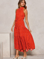 Summer Long Dress Polka Dot Casual Dresses Black Sexy Halter Strapless KilyClothing