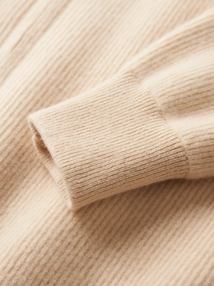 100% Pure Wool Men's Stand Collar Thickened Cardigan Autumn and Winter New Cashmere Sweater Casual Knitted Large Size Tops KilyClothing