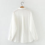 Cotton Shirts for Women Loose Blouses Long Sleeve Bottom Tops High Quality Korean Style Casual 6 Colors KilyClothing