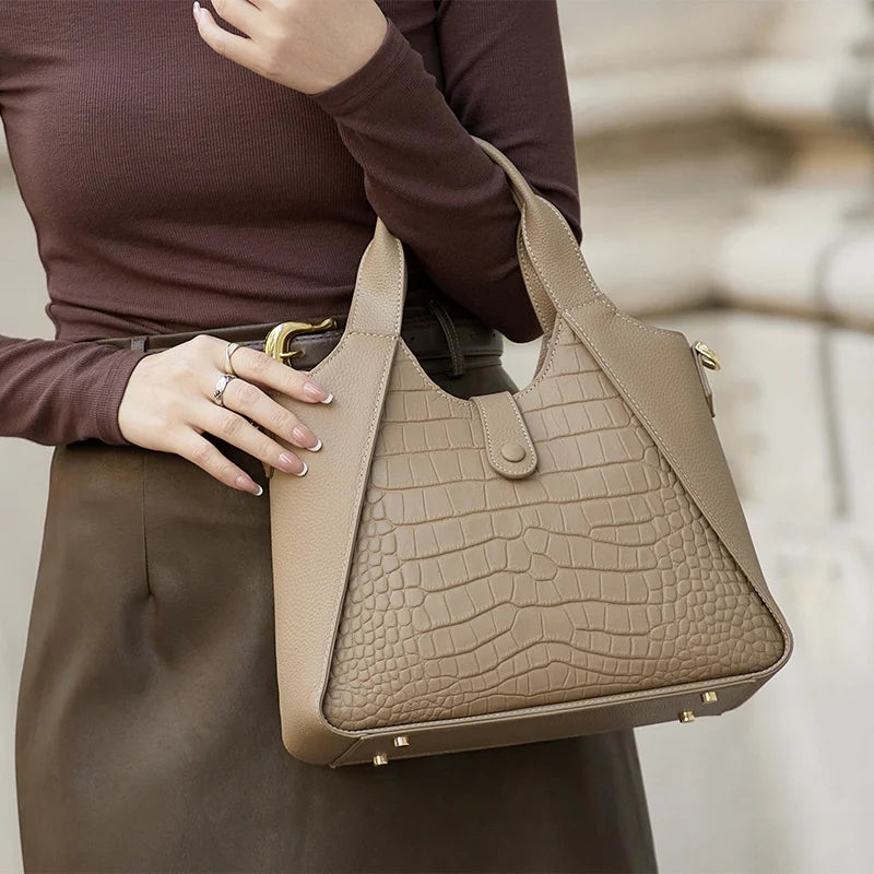 Original Designed Real Genuine Leather Bag Women Shoulder Bags Female Cow Leather Purses