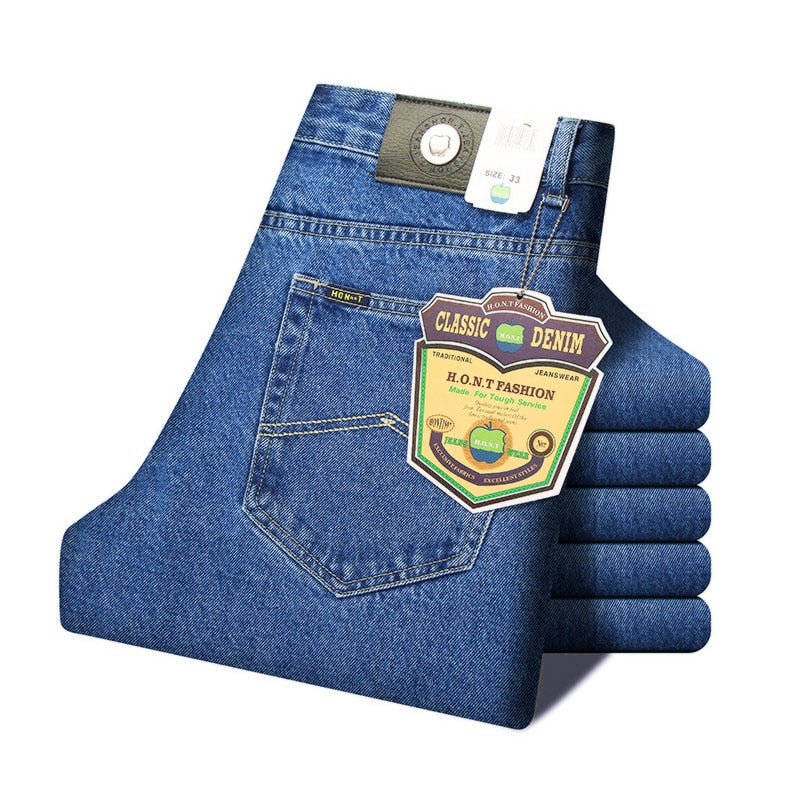 Jeans Classic Spring Autumn Male Cotton Straight Stretch KilyClothing