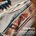 Vintage Navajo Totem Knitted Shorts Men's Casual Embroidery Geometric Beach Short Pants Drawstring Elastic Waist Shorts KilyClothing