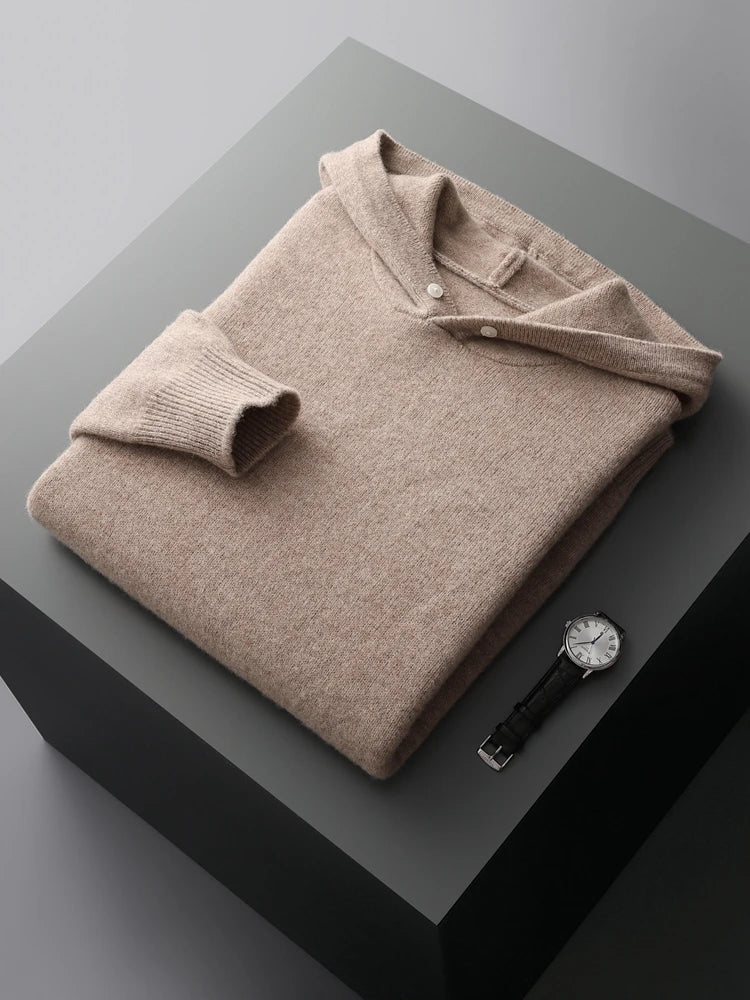 Men's sweater 100% pure wool knitted pullover autumn and winter thickened cashmere sweater casual knitted loose men's tops KilyClothing