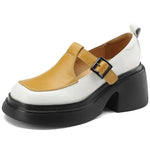 Women's Pumps, Working Casual Platforms, Thick Heels Mixed Colors, Genuine Leather Shoes Woman Newest KilyClothing