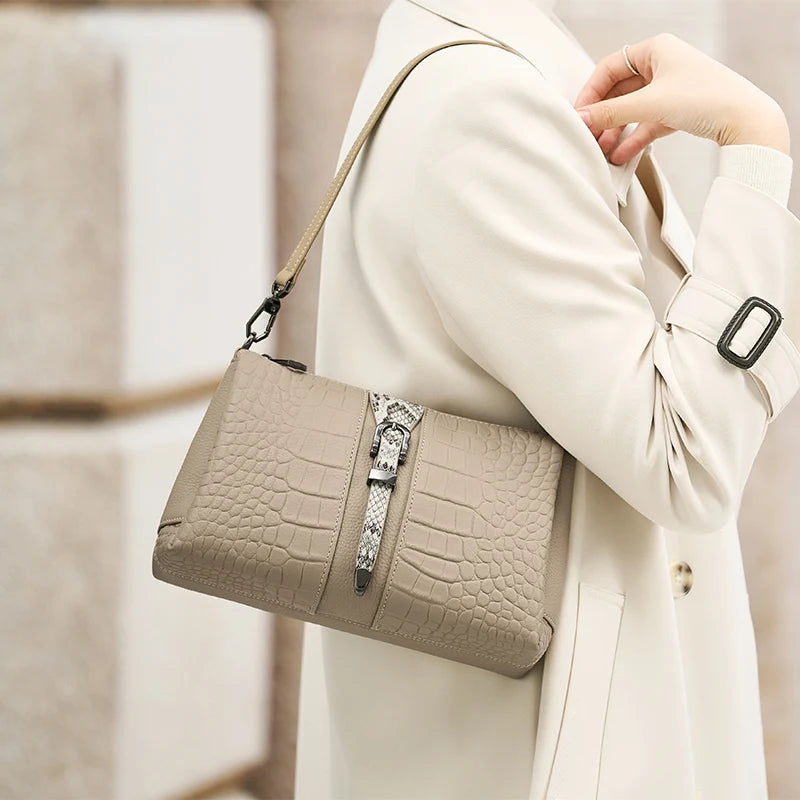 Bag Women Genuine Leather Shoulder Messenger Bags Purses Ladies Cow Skin Bag Crossbody
