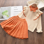 Clothing Knitted Piece GIRL'S Cute Sweater Suit Skirt Warm Cardigan Pleated Skirt Girl Set KilyClothing
