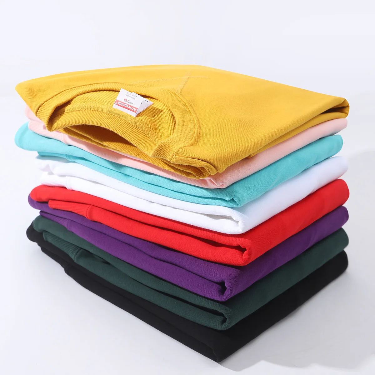 380g Tight Match Heavy Inverted Triangle Loose Versatile Solid Cotton Vintage Autum Winter Long Sleeve Round Neck Sweater KilyClothing