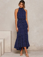 Summer Long Dress Polka Dot Casual Dresses Black Sexy Halter Strapless KilyClothing