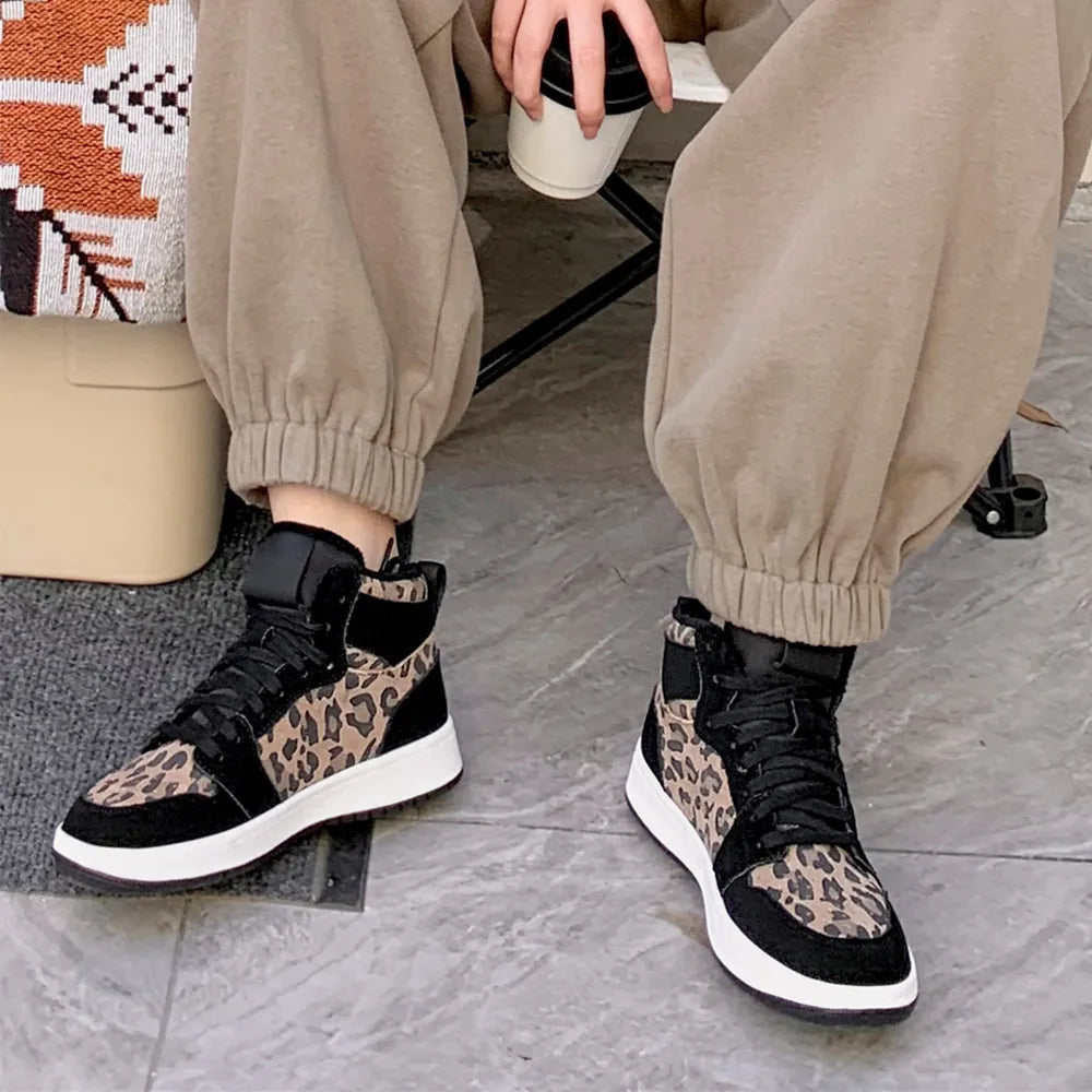Women's Sneakers, Popular Lace-Up Height Increasing, Genuine Leather, Warm Casual Outdoor Shoes Woman Leisure KilyClothing