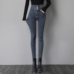 Stretch Jeans Fashion Slim High Waist Breasted Skinny Pencil Denim KilyClothing