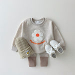 Organic Cotton Flowers Sweatshirt+Pants 2 Pcs/Set Tracksuit Toddler Girl KilyClothing