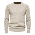 AIOPESON Argyle Basic Men Sweaters Solid Color O-neck Long sleeve Knitted Male Pullover Winter Fashion New Warm Sweaters for Men KilyClothing