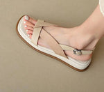 Krazing Pot Genuine Leather Peep Toe Buckle Straps Platform Summer Shoes Concise Design European Designer Leisure Women Sandals KilyClothing