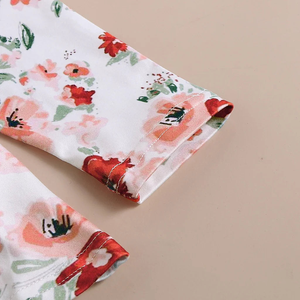 1-4 Year Toddler Girl Clothes Set Flower Long Sleeve T-shirt+Ripped Jeans 2Pcs Fashion Costume Spring &Autumn Kids Girl Outfit KilyClothing