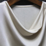 50% Silk 50% Viscose Knit Drape Neck T-Shirts KilyClothing