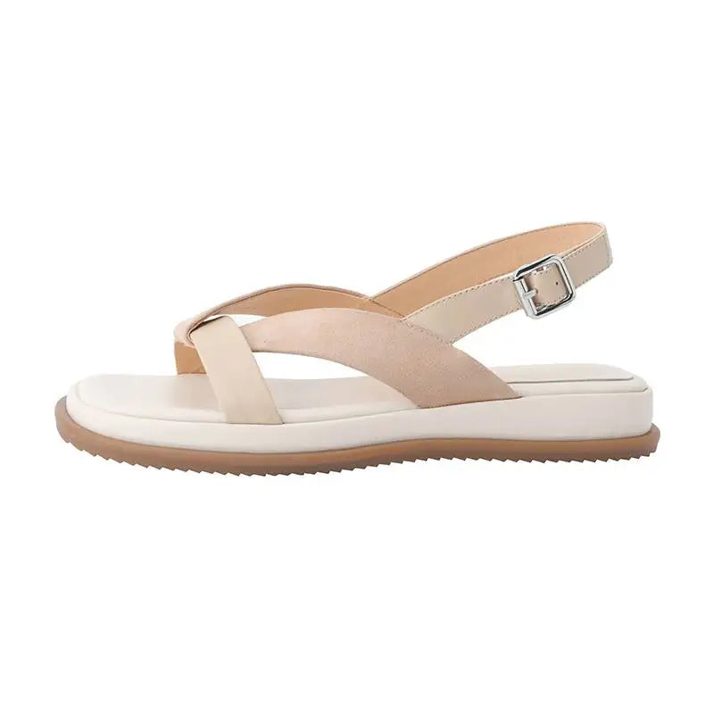 Krazing Pot Genuine Leather Peep Toe Buckle Straps Platform Summer Shoes Concise Design European Designer Leisure Women Sandals KilyClothing