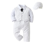 Baby Boys Gentleman Outfits Suits Clothing One-Piece Rompers Jacket Hat Suit Baby Boy Clothes KilyClothing