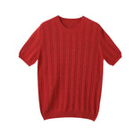 100% Cotton for Women Hollow-out Sweater or T-shirt Short-sleeve O-Neck Pullover casual knitted top KilyClothing