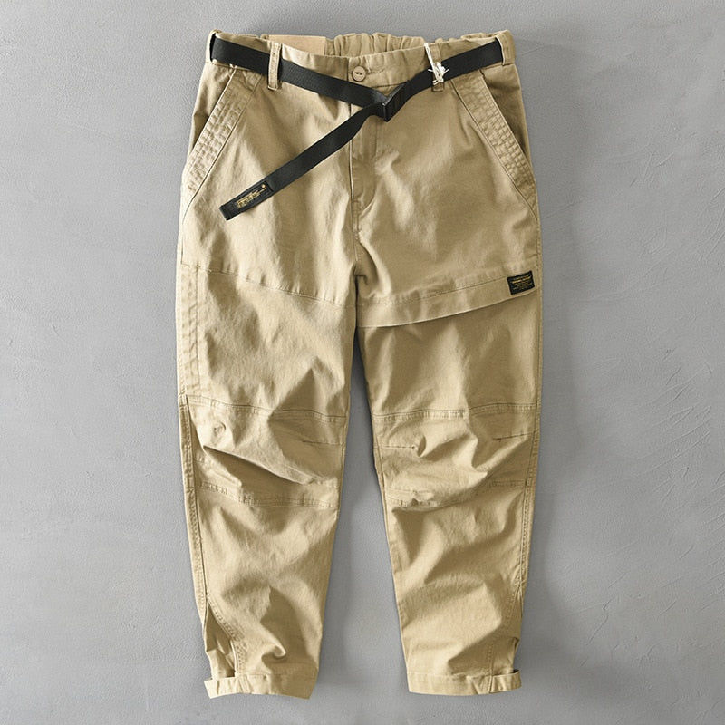 Cotton Solid Color Loose Casual Safari Style Pants Pocket Army Green Workwear KilyClothing