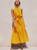 Summer Long Dress Polka Dot Casual Dresses Black Sexy Halter Strapless KilyClothing