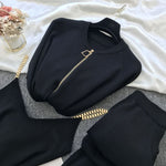 Zipper Knitted Cardigans Sweaters + Pants Sets + Vest Woman Fashion KilyClothing