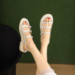 Open Toe Sandals Genuine Leather Casual Gladiator Retro Low Heel KilyClothing
