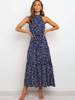 Summer Long Dress Polka Dot Casual Dresses Black Sexy Halter Strapless KilyClothing