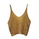 Sparkling Sequins Half Waist Render Knitwear Sexy Waist Condole Top Cropped KilyClothing