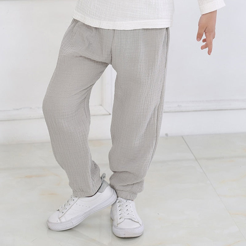 2-7 years, Linen Pleated unisex Summer Cotton Harem Baggy Pants KilyClothing