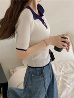Chic Basic Vintage Fashion Elegant Minimalist Style Women T-Shirts Spring Summer Bottoming KilyClothing