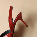 Genuine Leather Pointed Toe Slingback Kitten Heel Sandals Women Stiletto High Heels Summer Designer Party KilyClothing