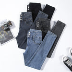 Stretch Jeans Fashion Slim High Waist Breasted Skinny Pencil Denim KilyClothing