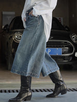 [LANMREM] High Waist A-line Loose Jeans For Women Straight Vintage Streetwear Solid Color Pant 2023 Autumn Autumn New Clothing KilyClothing