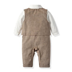 Baby Boys Gentleman Outfits Suits Clothing One-Piece Rompers Jacket Hat Suit Baby Boy Clothes KilyClothing