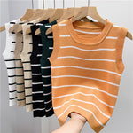 Basic Tank Crop Top Female Knitted Sleeveless Slim Stretchy Thin KilyClothing