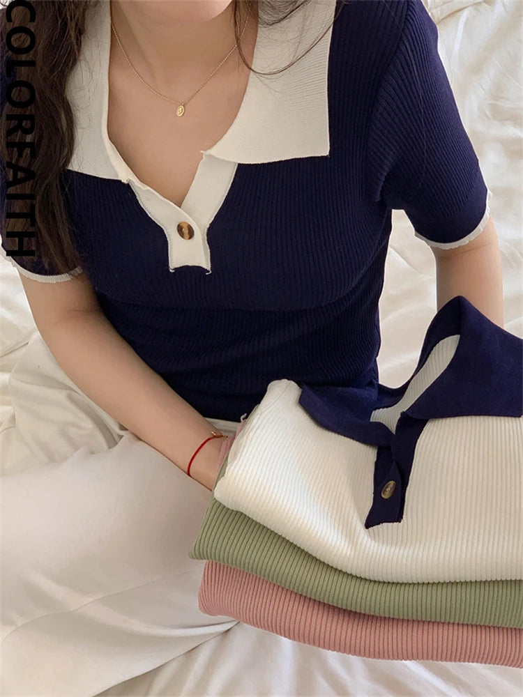 Chic Basic Vintage Fashion Elegant Minimalist Style Women T-Shirts Spring Summer Bottoming KilyClothing