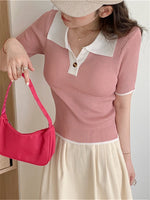 Chic Basic Vintage Fashion Elegant Minimalist Style Women T-Shirts Spring Summer Bottoming KilyClothing