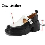 Women's Pumps, Working Casual Platforms, Thick Heels Mixed Colors, Genuine Leather Shoes Woman Newest KilyClothing