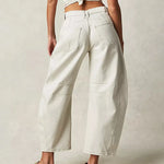 Women Fashion Loose Jeans for spring, solid colors, Mid-Rise Barrel Denim Pants Trousers steetwear KilyClothing