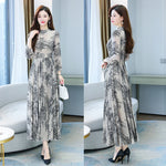 Spring Autumn Women Black Chiffon Maxi Dress Vintage Long Sleeve Party Dress or coctel dress KilyClothing