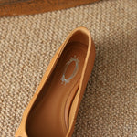 Women pumps Genuine leather sheepskin upper pointed toe low heels  retro KilyClothing