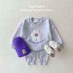 Organic Cotton Flowers Sweatshirt+Pants 2 Pcs/Set Tracksuit Toddler Girl KilyClothing