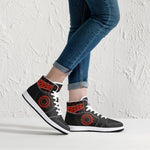 OOTAMAWAE Original Brand High-Top Leather Sneakers - Black $ Red Dots KilyClothing