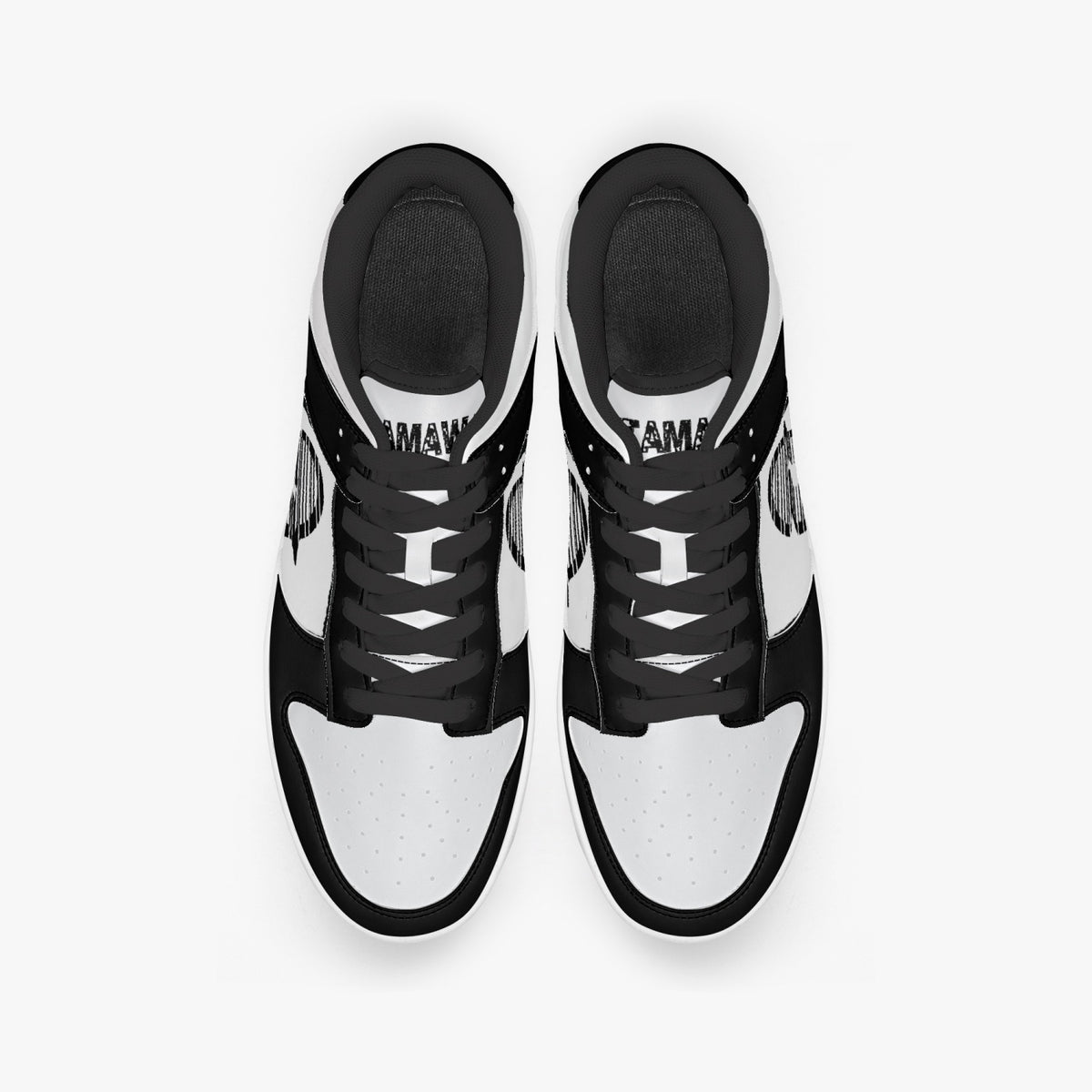 Dunk Stylish Low-Top Leather Sneakers / Black & White KilyClothing