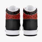 OOTAMAWAE Original Brand High-Top Leather Sneakers - Black $ Red Dots KilyClothing