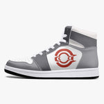 OOTAMAWAE Original Brand High-Top Leather Sneakers - Grey Red Logo KilyClothing
