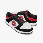 Ootamawae Dunk Stylish Low-Top Leather Sneakers Red & Black KilyClothing